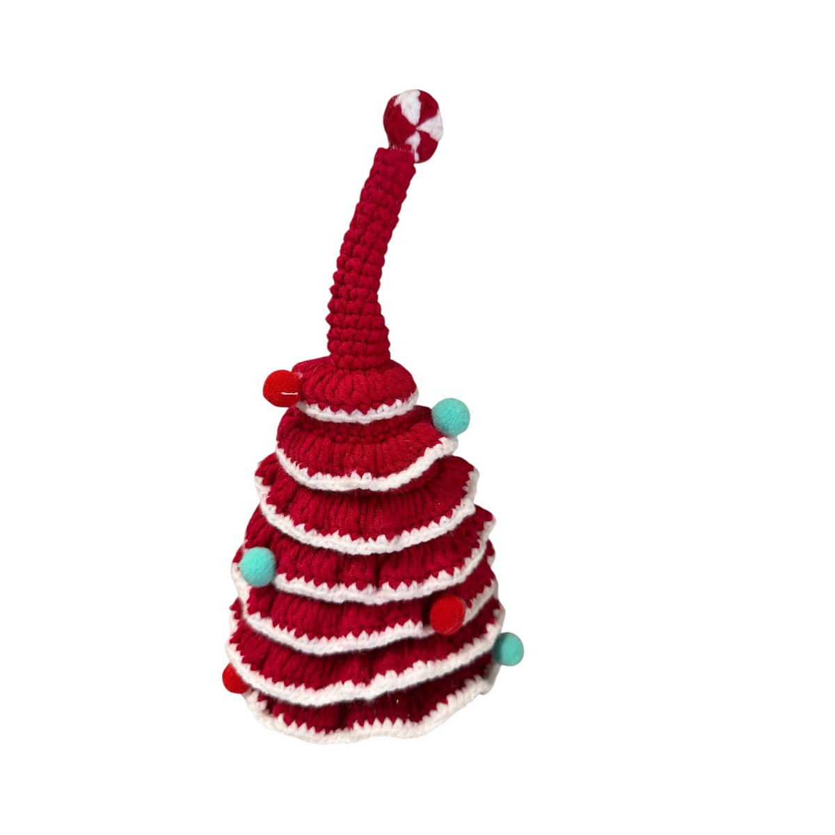 Gehaakte kerstboom, rood, 24 cm