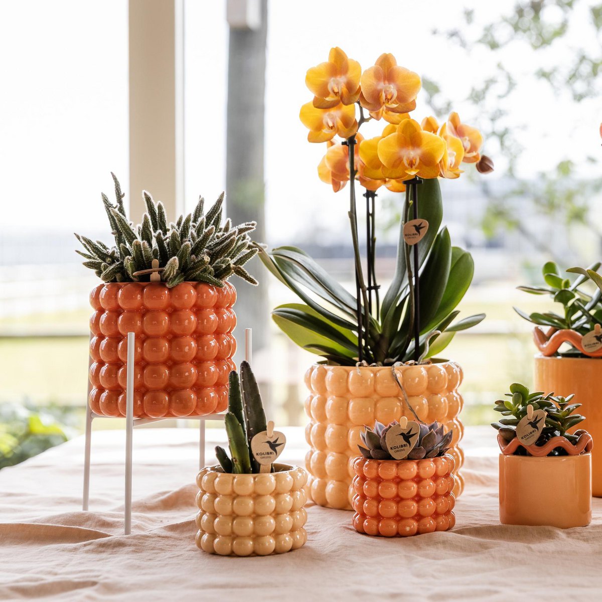 Metalen plantenstandaard, wit, Ø 14 cm, 18,5 cm hoog