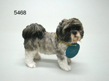 Shih Tzu zwart/wit, 11 cm