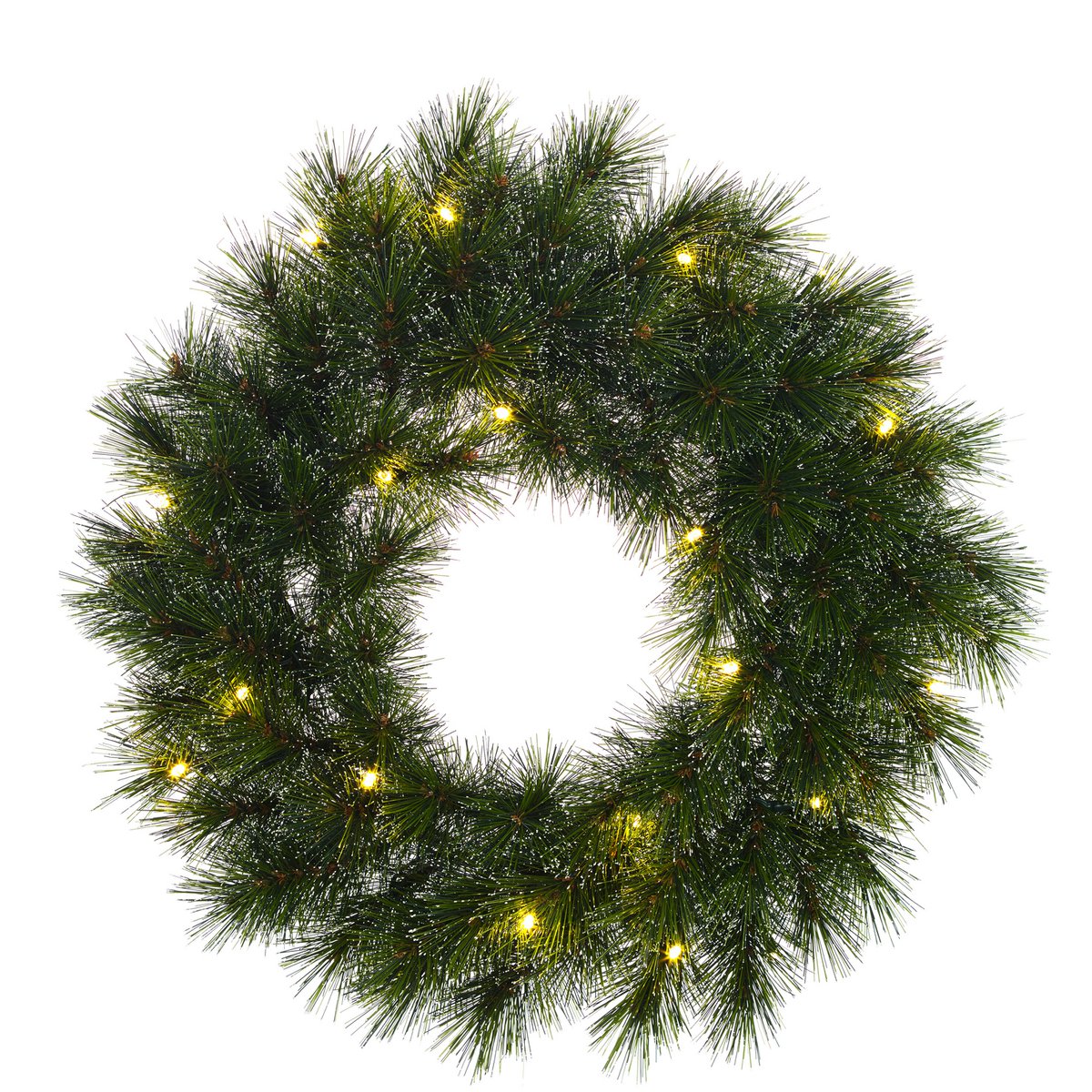 Glendon kerstkrans met rijp-effect en verlichting, Ø 60 cm