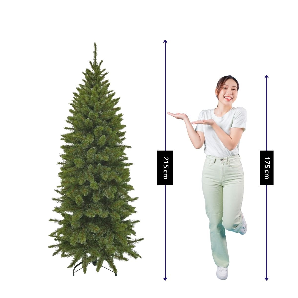 Bristlecone Pilar kunstkerstboom, 215 cm