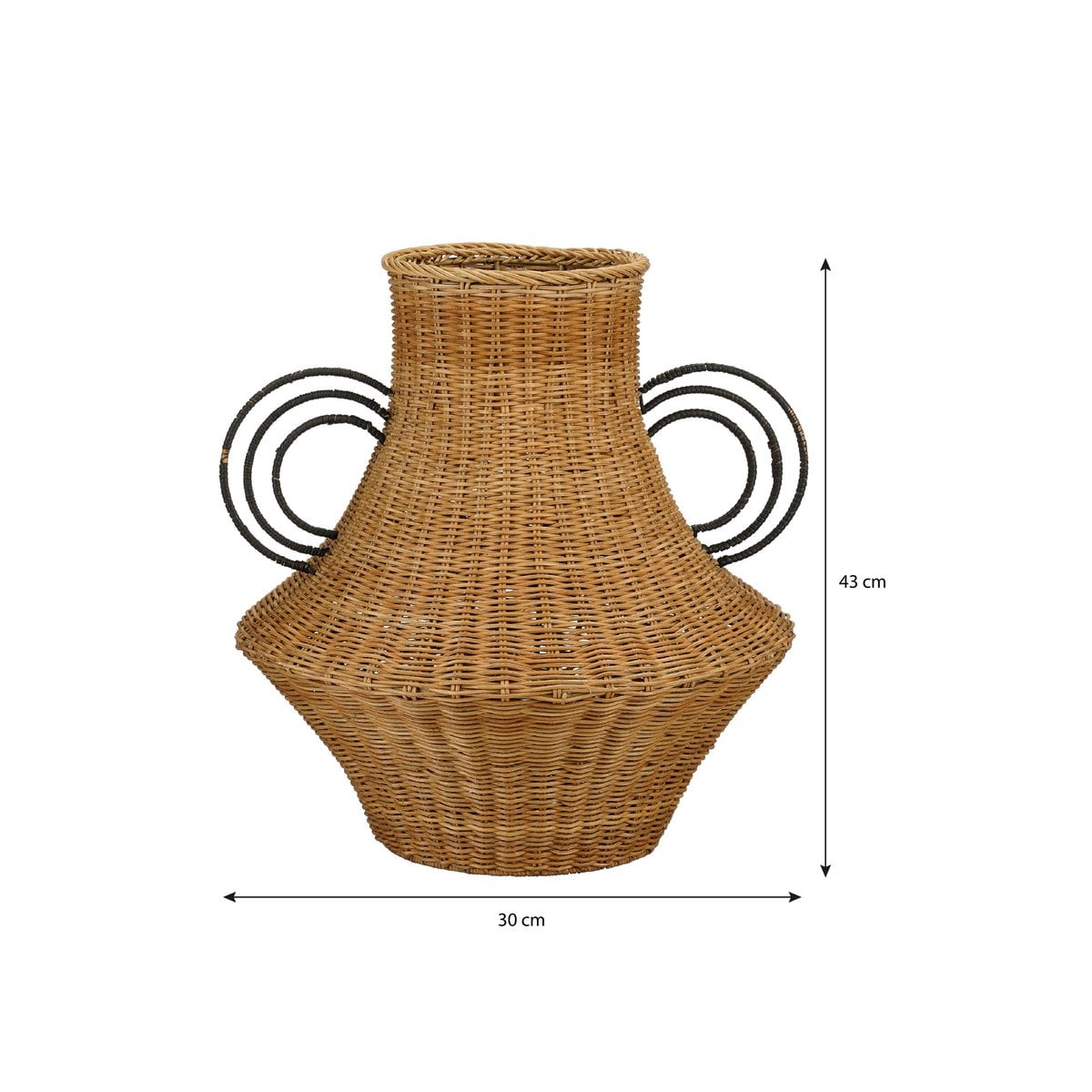 Mica Decorations Fabiola Decoratieve Vaas – Rotan (H43 x Ø30 cm)