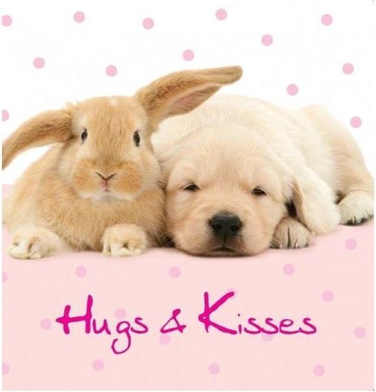Hugs and kisses wenskaart