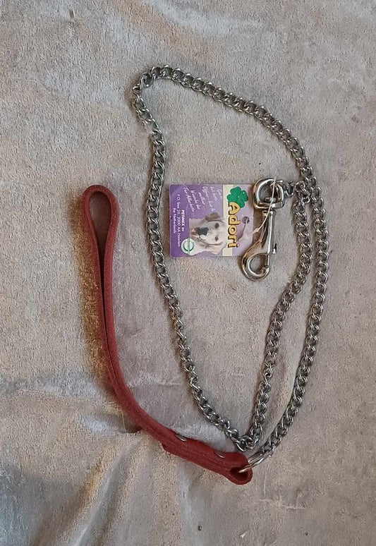 Kettinglijn voor de hond, rood, 12 mm breed, 100 cm lang