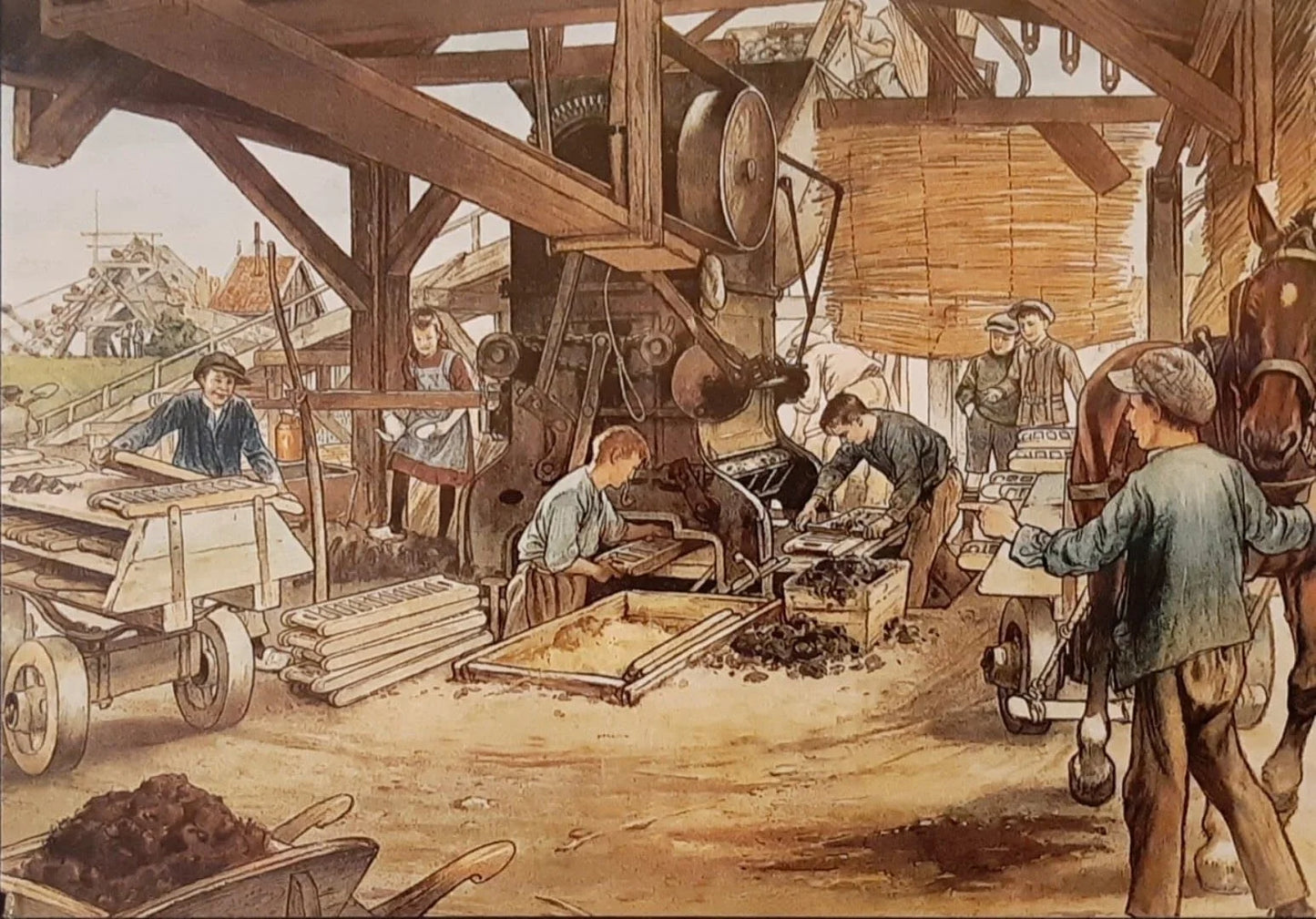 Oude ambachten, sigaren maken ansichtkaart