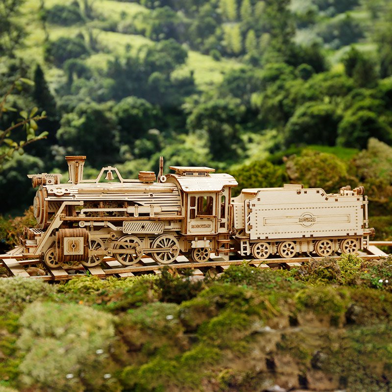 3D houten puzzel Prime Steam Express trein 30,7 × 6,7 × 8,2 cm – 308 stukjes