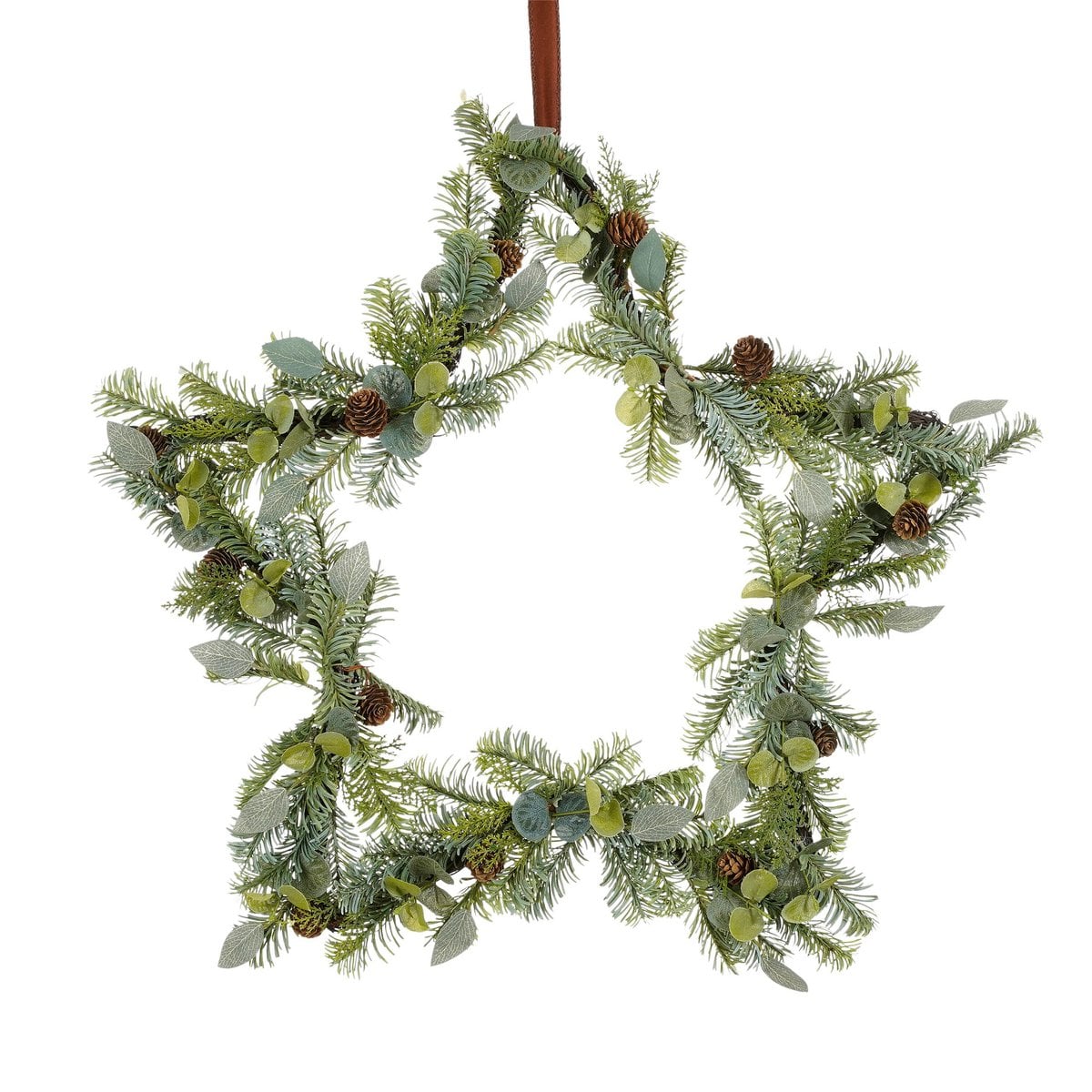 Kerstster met groen en dennenappels, 60 cm