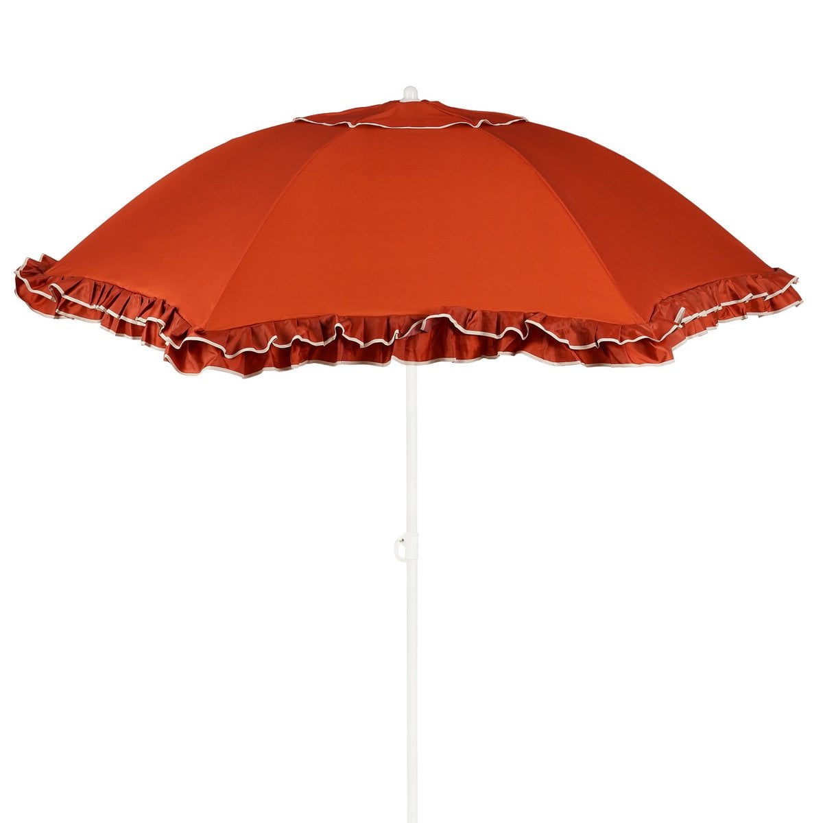 Terra parasol met ruches, Ø 195 × 238 cm