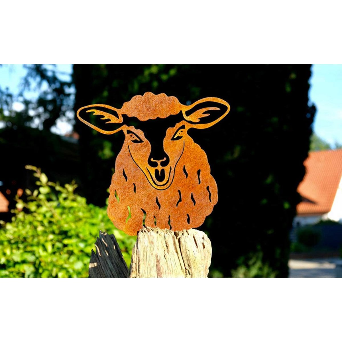 Roestmetalen wanddecoratie schaap Joschi