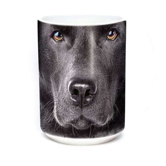 Black lab face mok