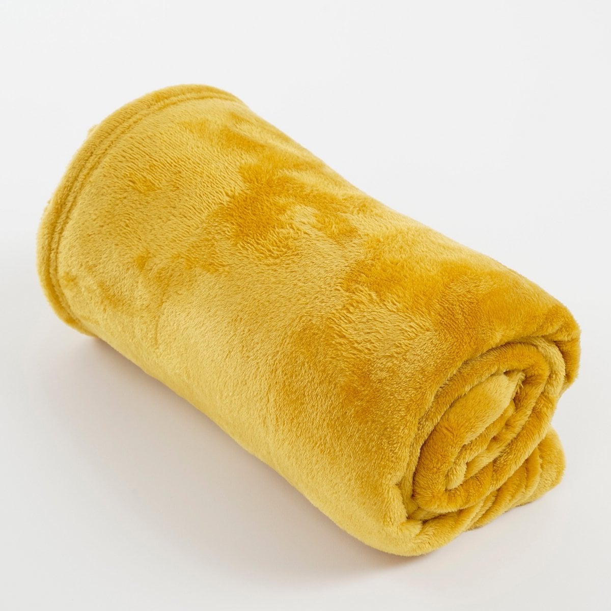Fleece plaid Famke geel, 130 × 180 cm