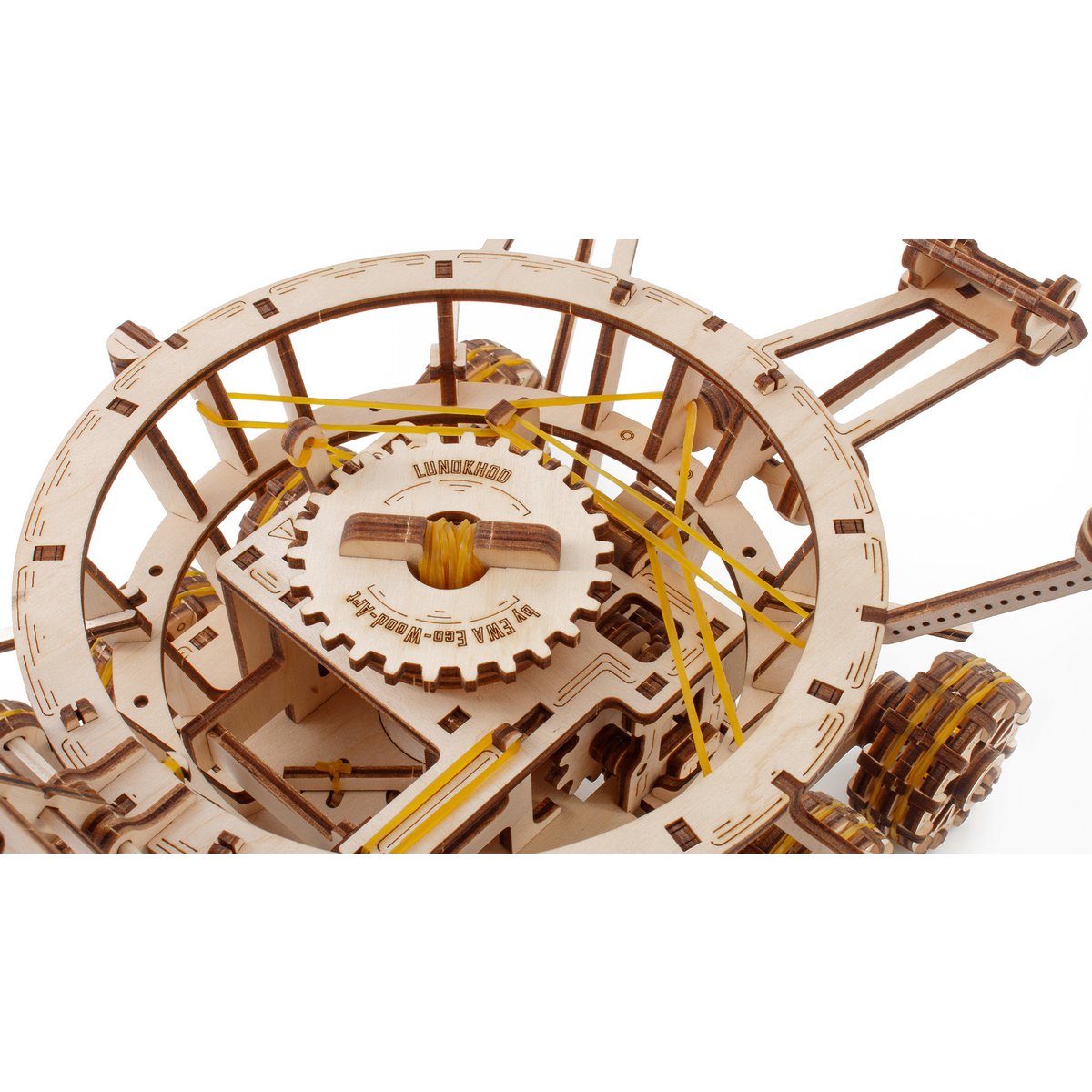 Mechanische houten Moonrover Lunokhod, 424 stukjes, 32 x 23 cm