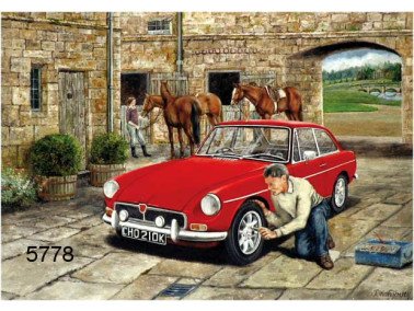 MGB GT V8/BTC124E wenskaart, 14 x 20 cm