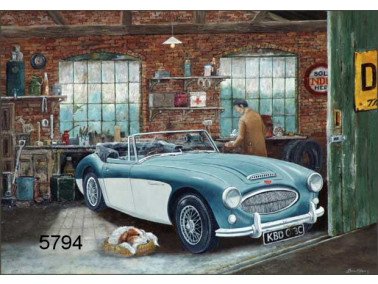 Austin Healey 3000, wenskaart, 14 x 20 cm