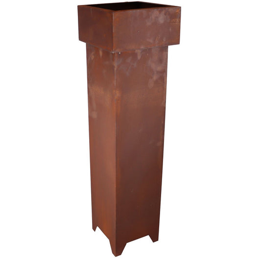 Roestmetalen tuinzuil met schaal, 1,15 m