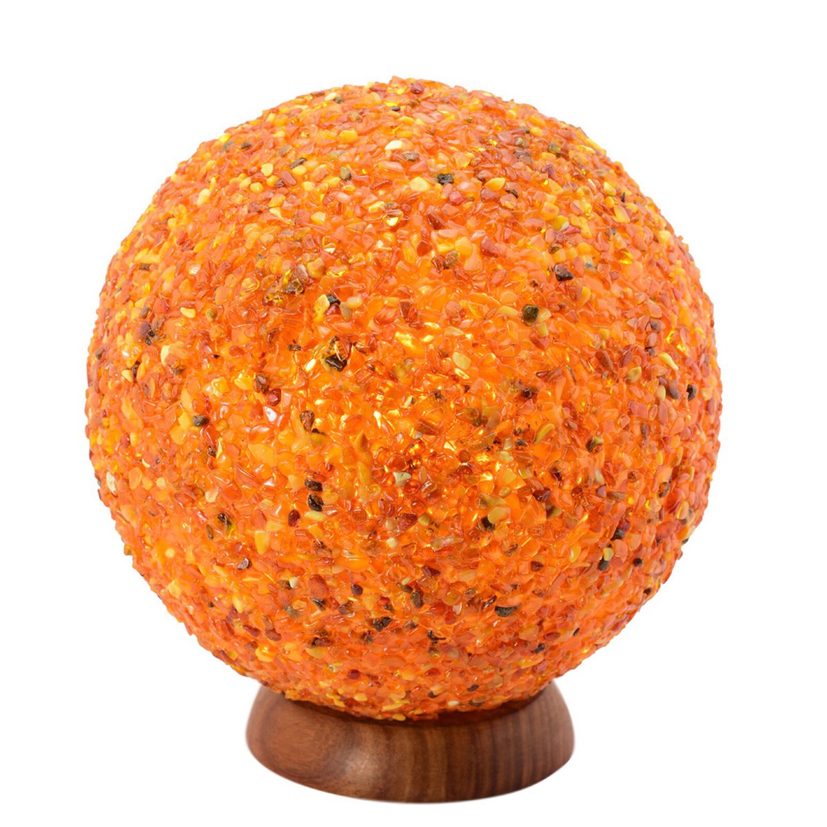Salt Dreams amber zoutlamp met houten voet Ø20 cm