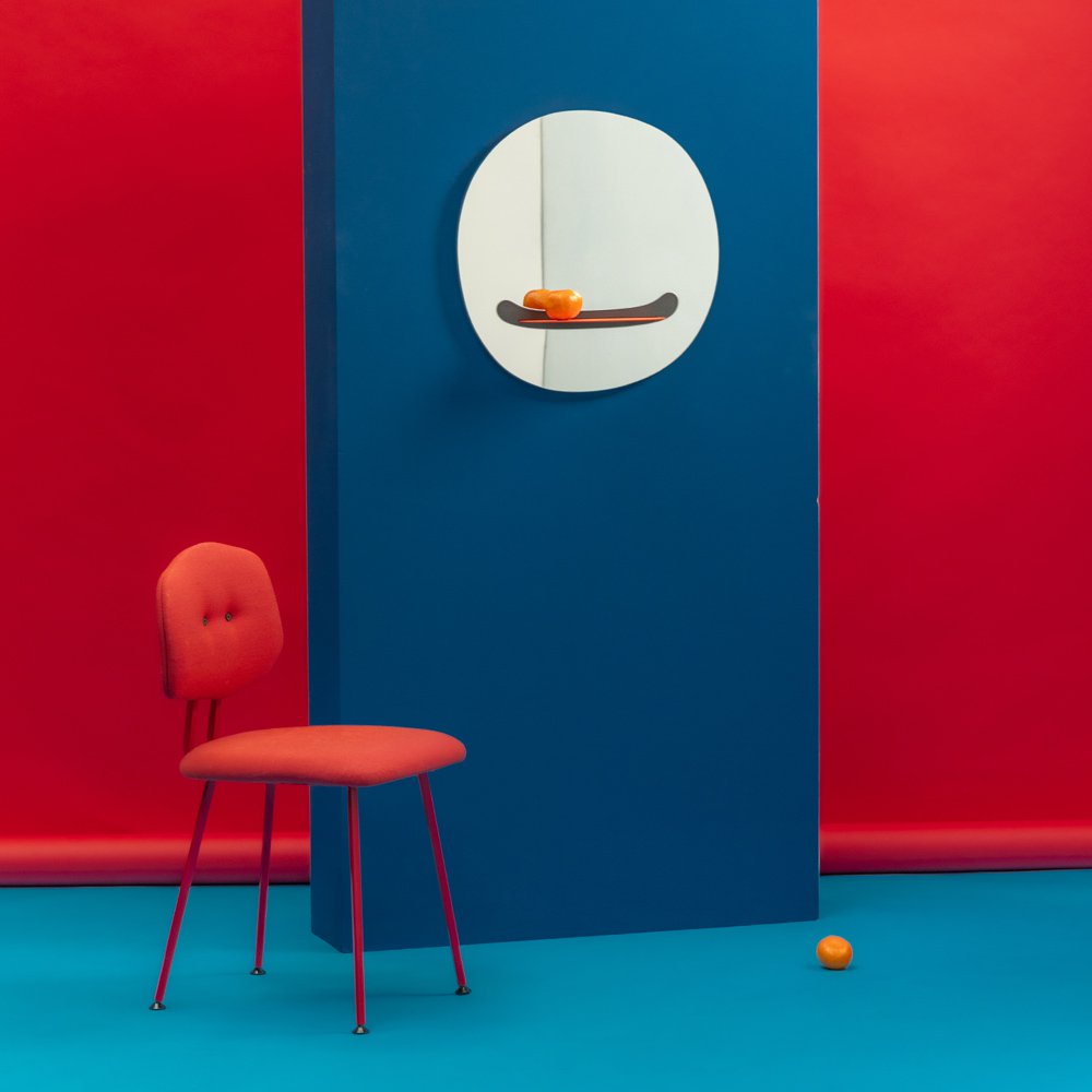 Lachende spiegel met plank, 54 cm