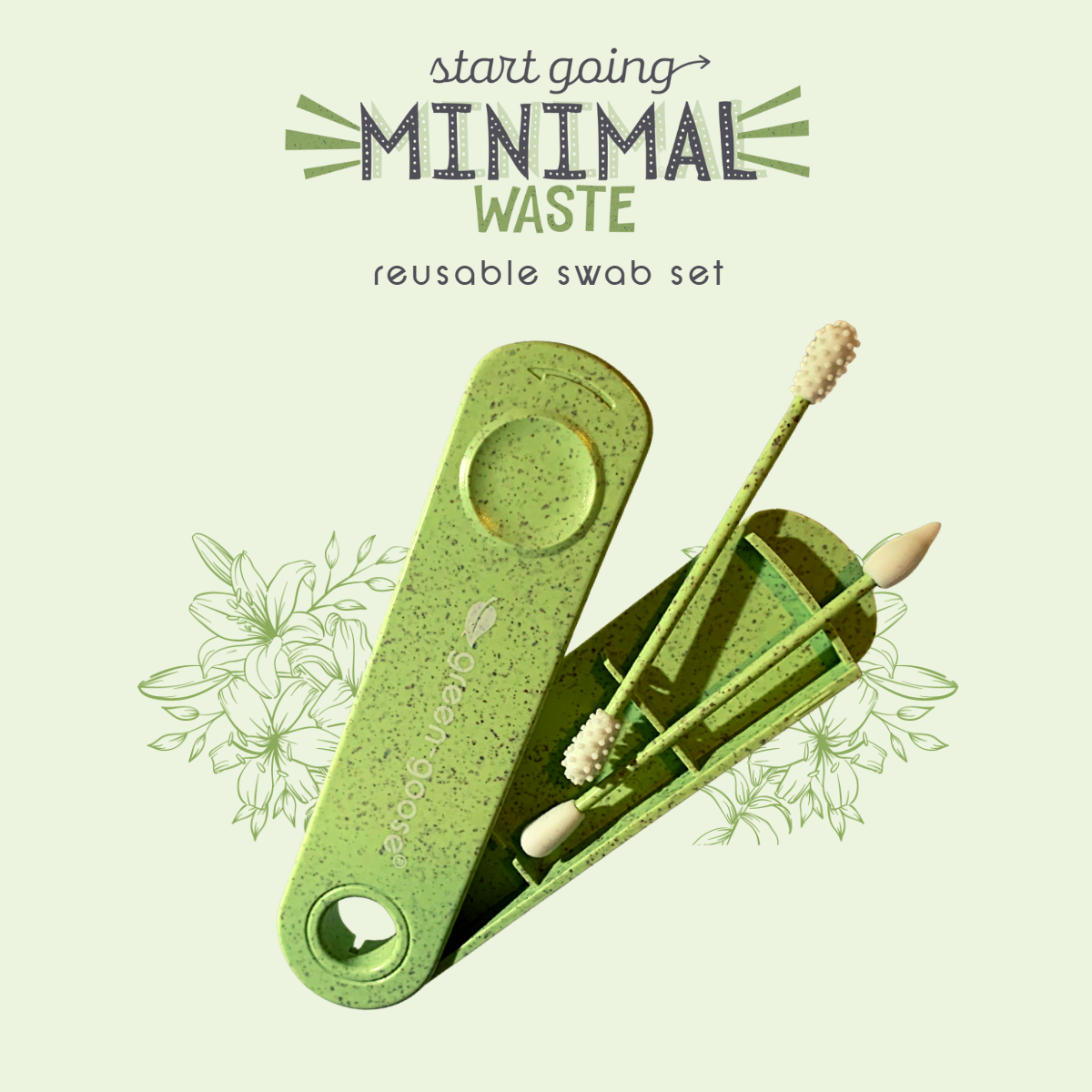 Herbruikbaar bio based wattenstaafje en make up applicator