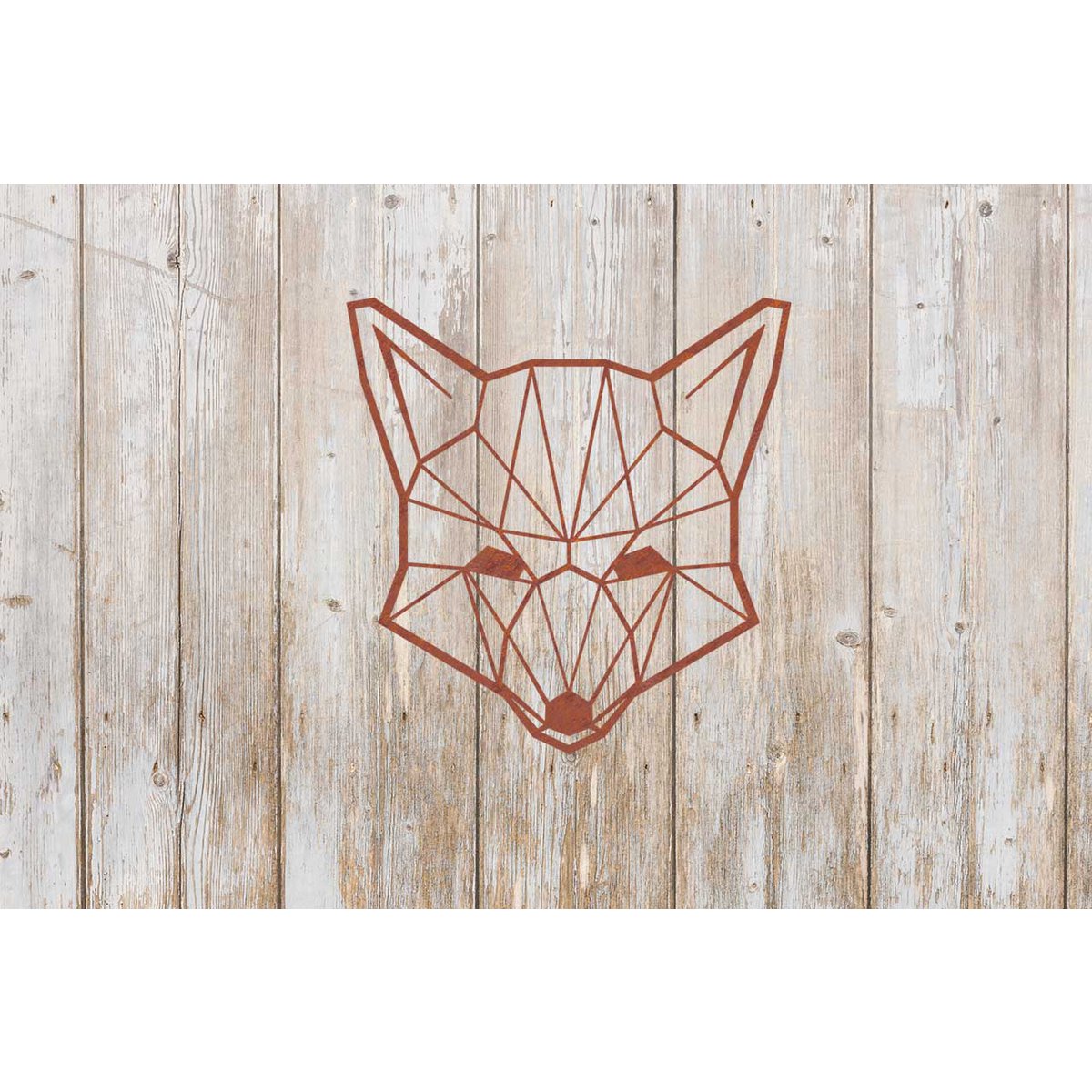 Metalen wanddecoratie vos roest, 39 cm