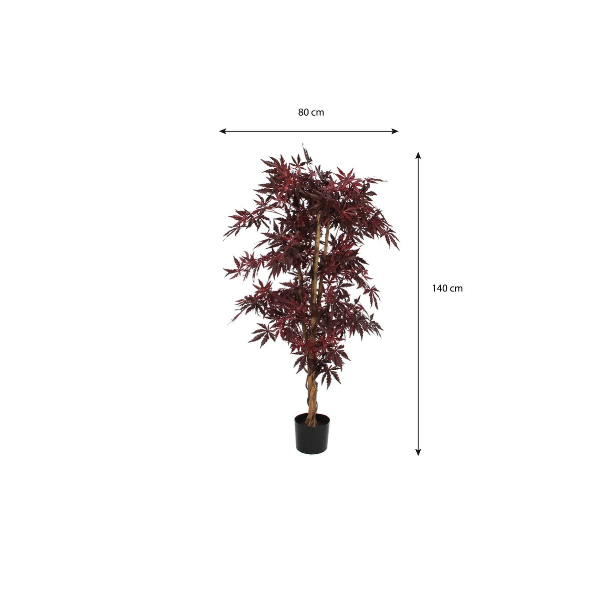 Rode esdoorn kunstplant, 140 cm