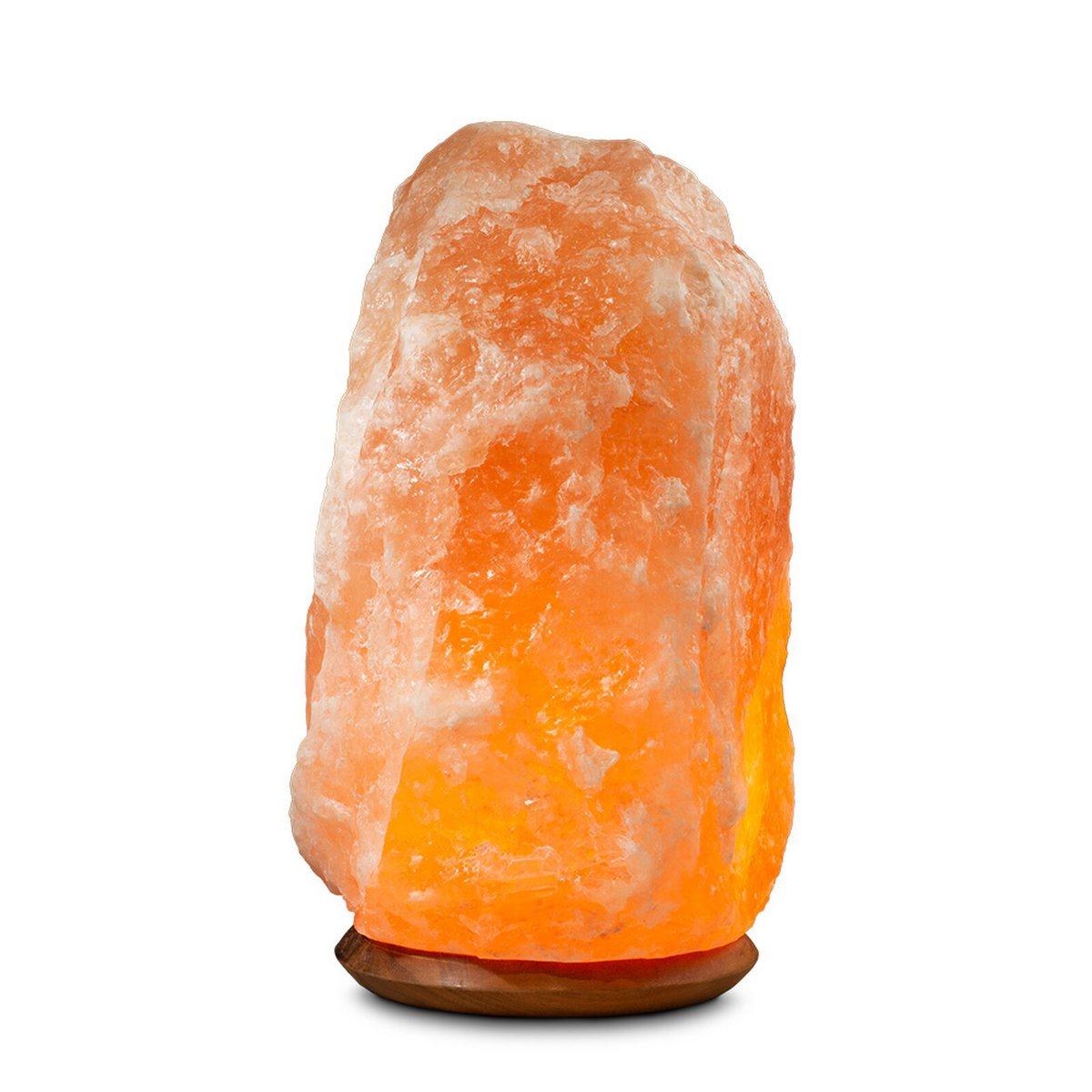 Salt Dreams rots zoutlamp met houten voet 25–30 kg