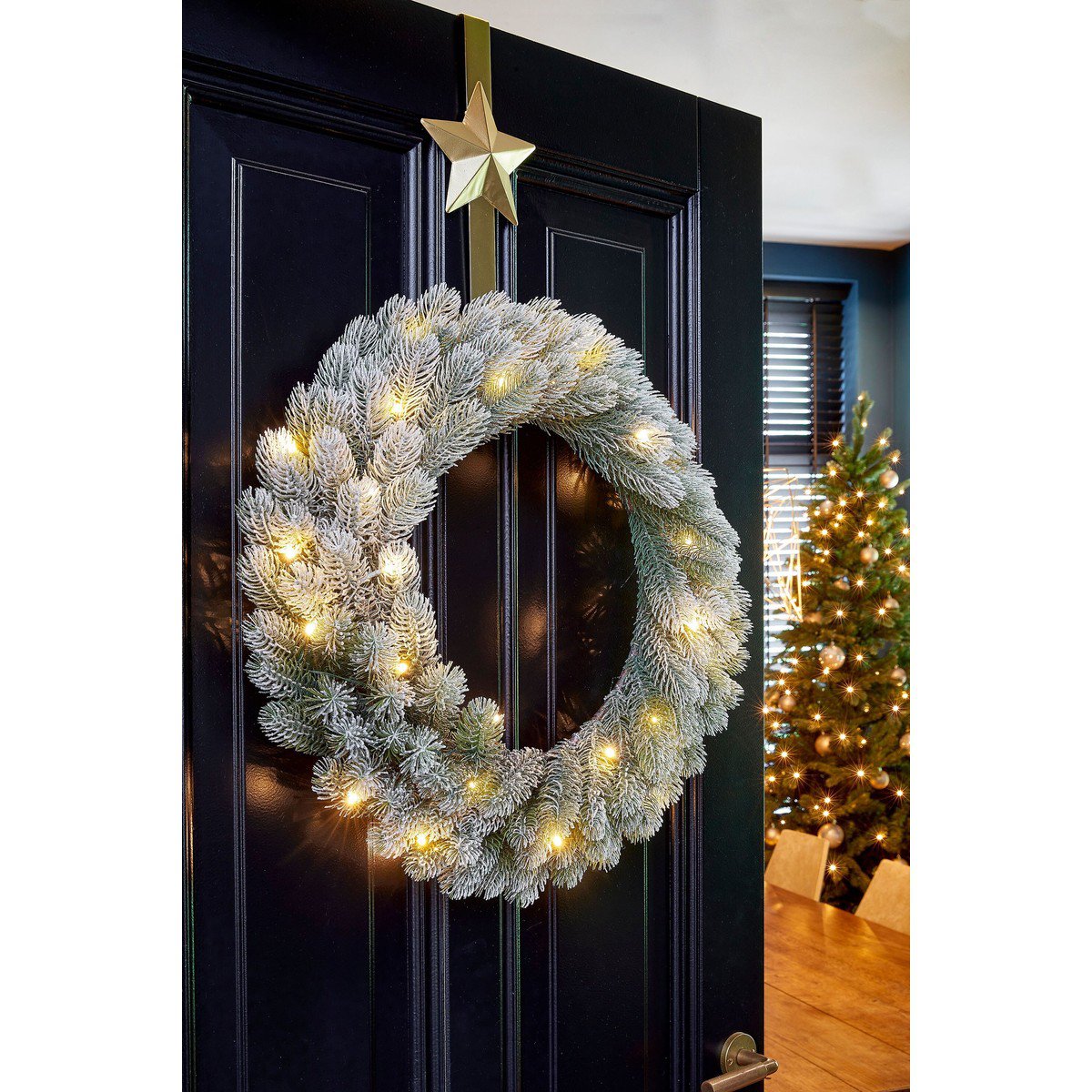 Nagoya kerstkrans met verlichting, Ø 45 cm