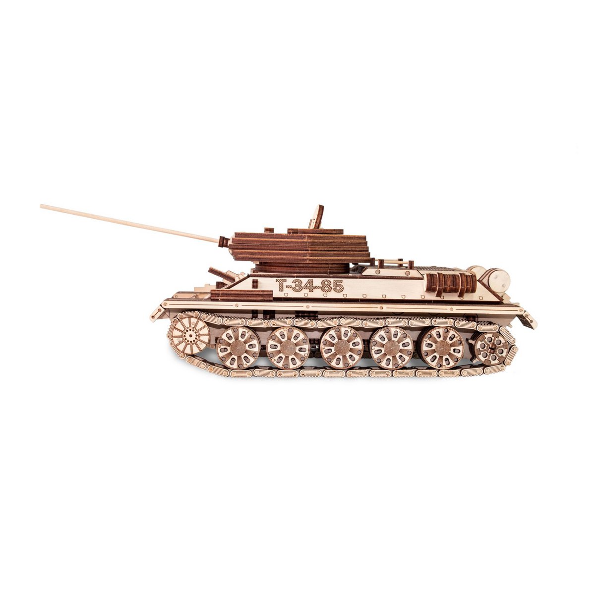 Tank T-34-85 houten 3D puzzel, 33 × 12,8 × 9,5 cm