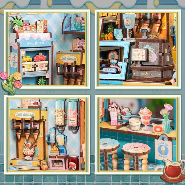 Bella's Ice Cream miniatuurhuisje, 16 × 15,8 × 20,6 cm
