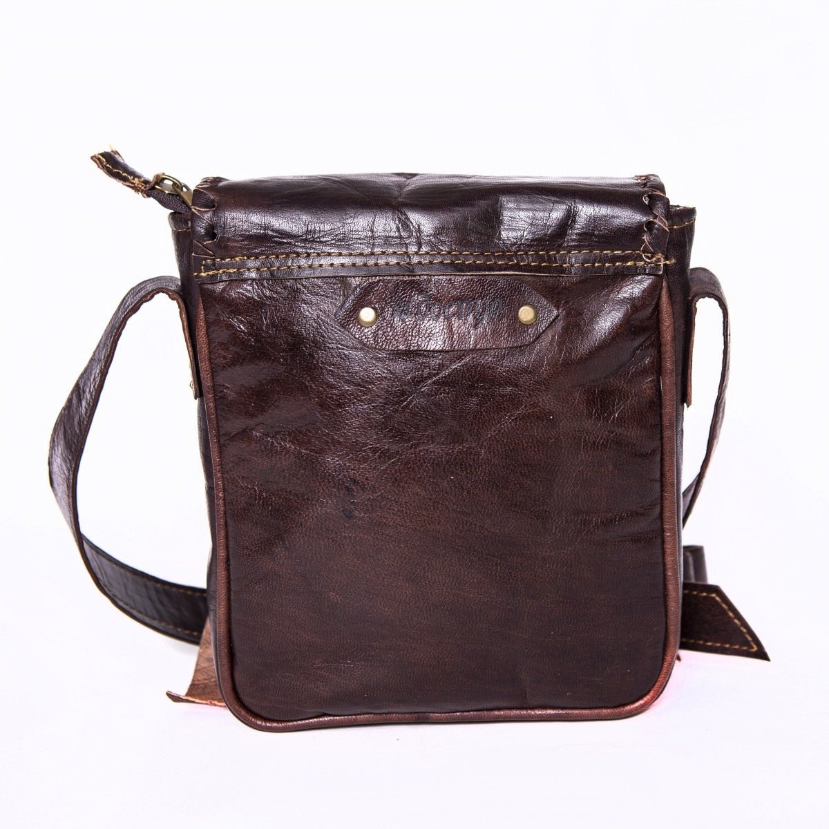 Qabli leren schoudertas, 18 × 4,5 × 22 cm