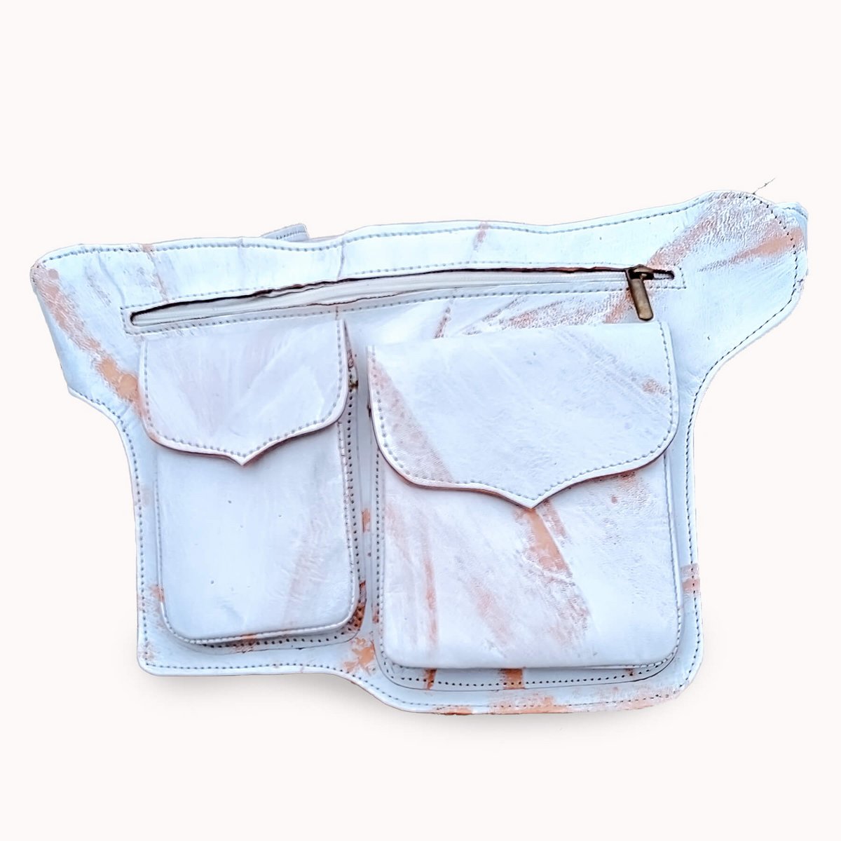 Bari leren heuptas met 3 vakken, 25 × 20 cm