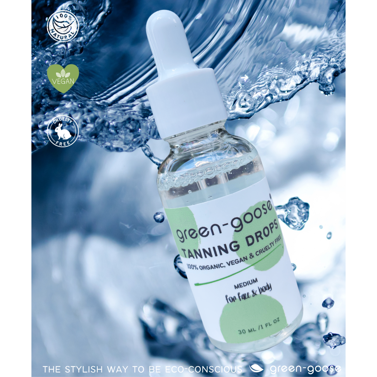 Zelfbruinende druppels voor gezicht en lichaam, medium, 30 ml