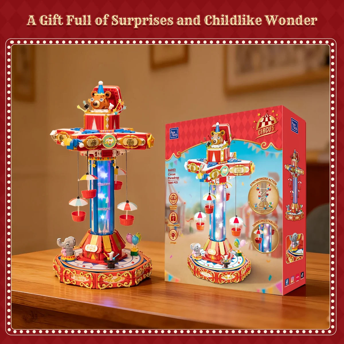 Pantasy 3D bouwblokjes Circus Paradrop, 26,1 x 26,2 x 45,1 cm