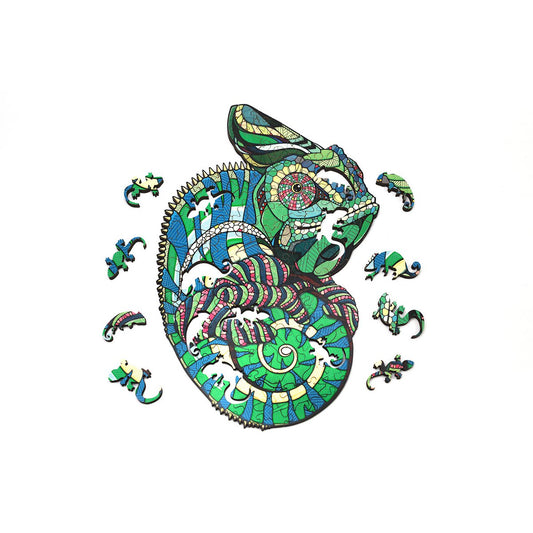Houten legpuzzel kameleon, 37 x 28 cm