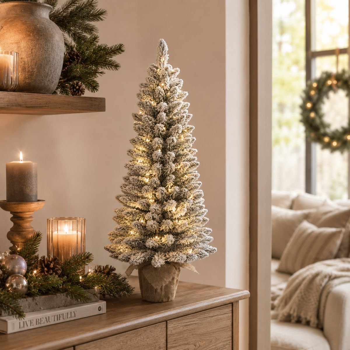 Gerlos besneeuwde kunstkerstboom, 90 cm