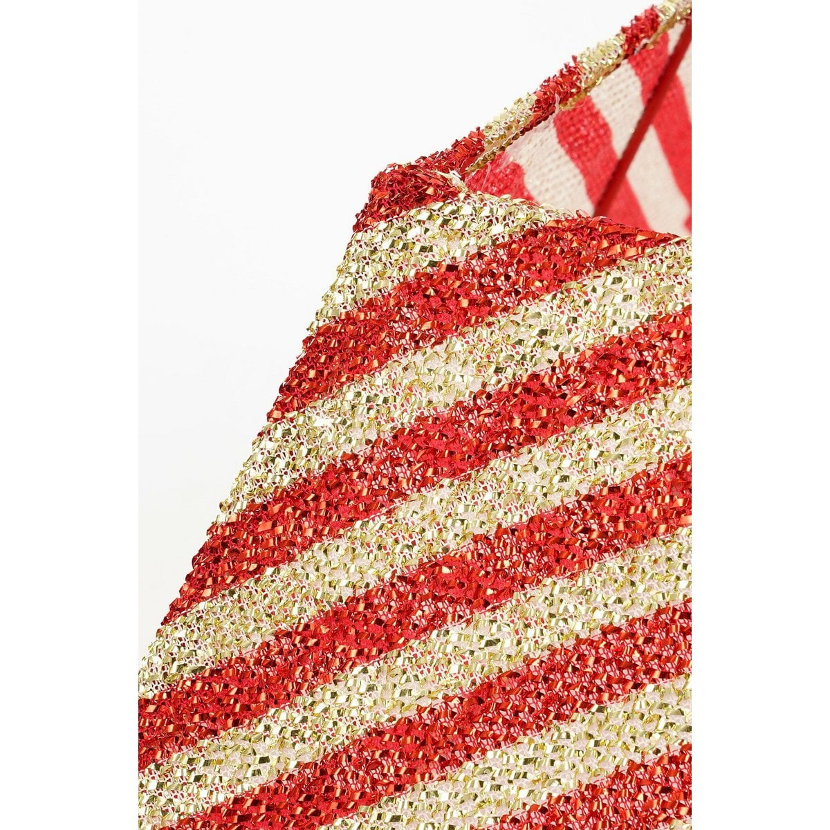 Rood-goudkleurige kerstboomrok met strepen, 50 × 50 × 30 cm