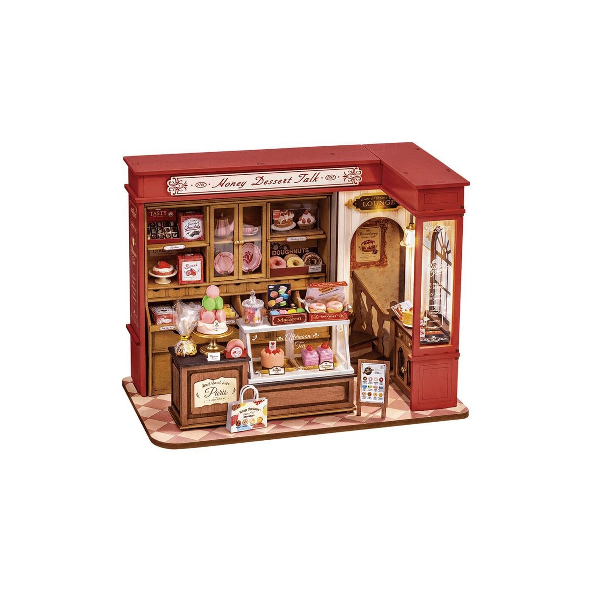 DIY huisje honey dessert talk met led verlichting, 17,3 cm