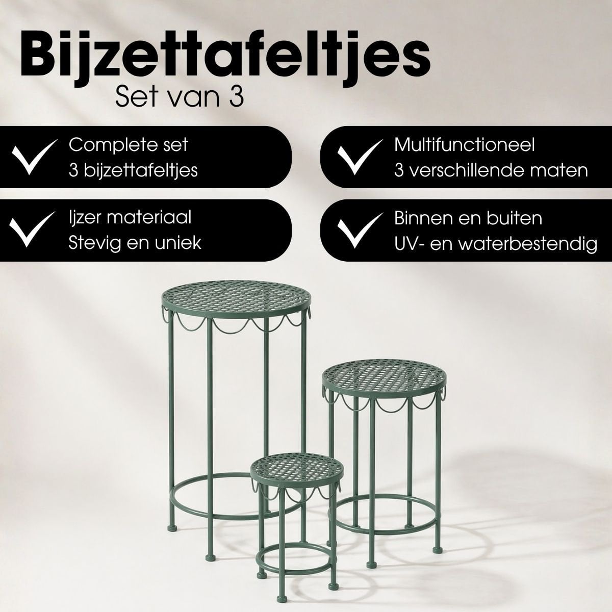 Marseille plantentafels, set van 3, groen