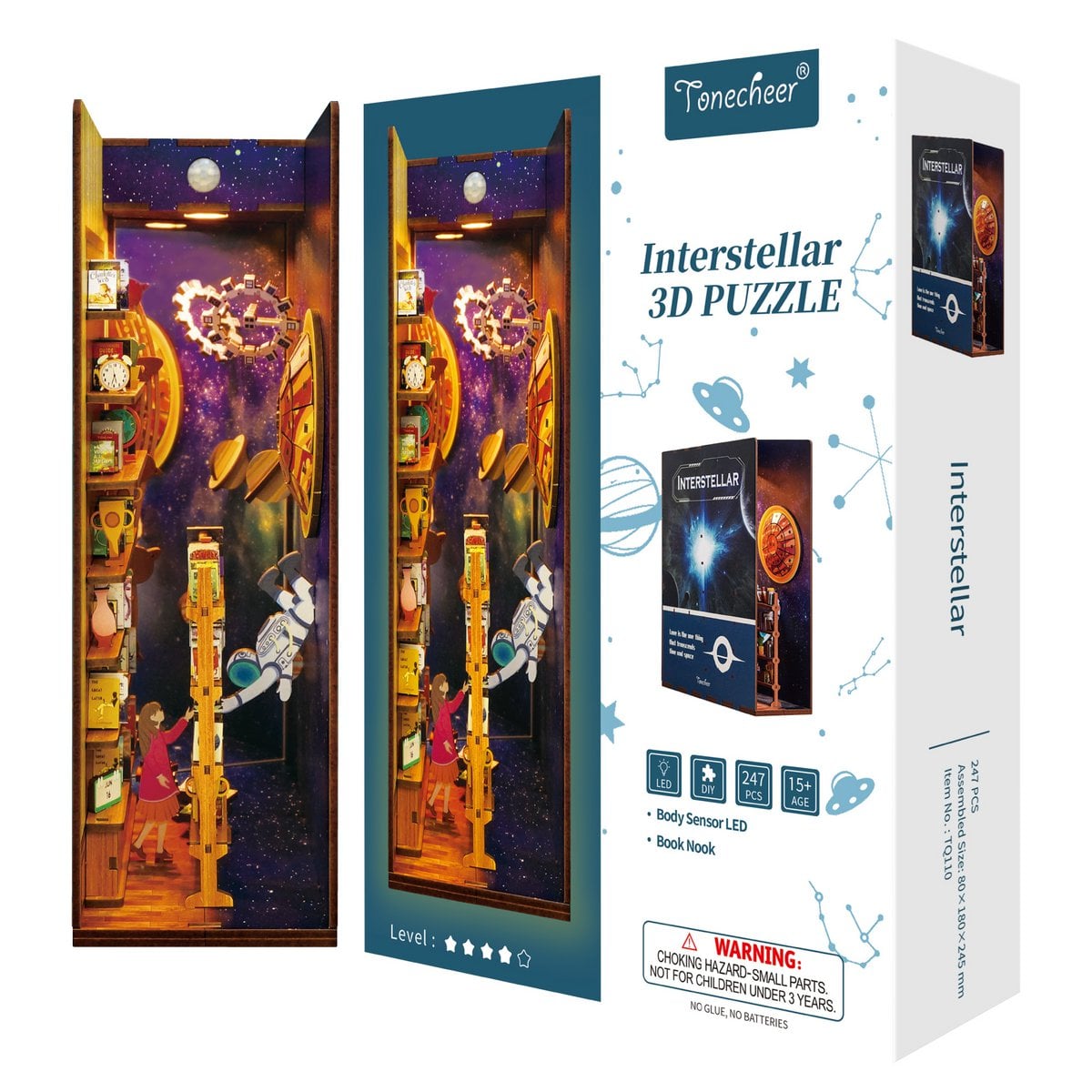 DIY book nook interstellar bookend, 24,5 cm