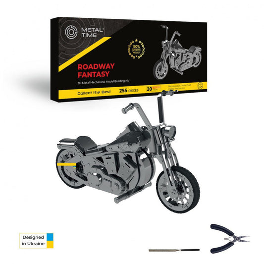 3D metalen bouwpakket chopper motor, 14 cm