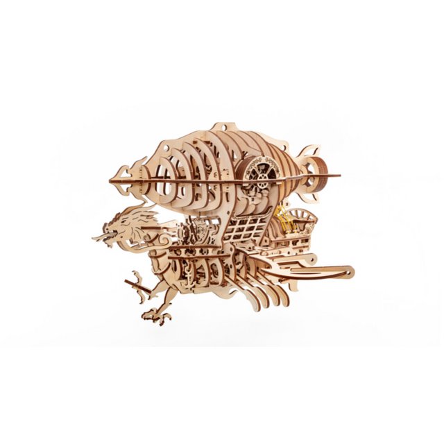 3D mechanische houten puzzel pirate airship Skylord 37,7 × 37,1 × 25,5 cm – 388 stukjes