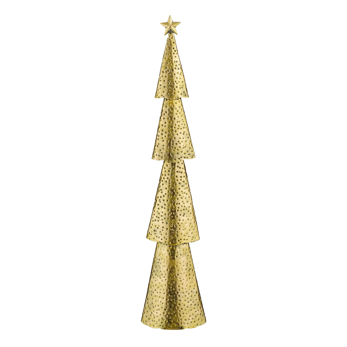 Metalen kerstboom met ster goud, 68 cm