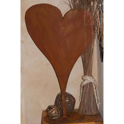 Hart decoratie, roestpatina, 70 cm hoog