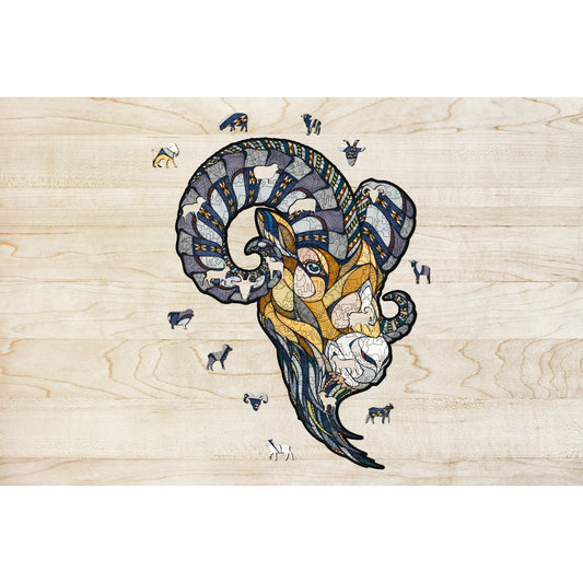 Houten legpuzzel ram M 130 stukjes, 38,7 × 28,2 cm