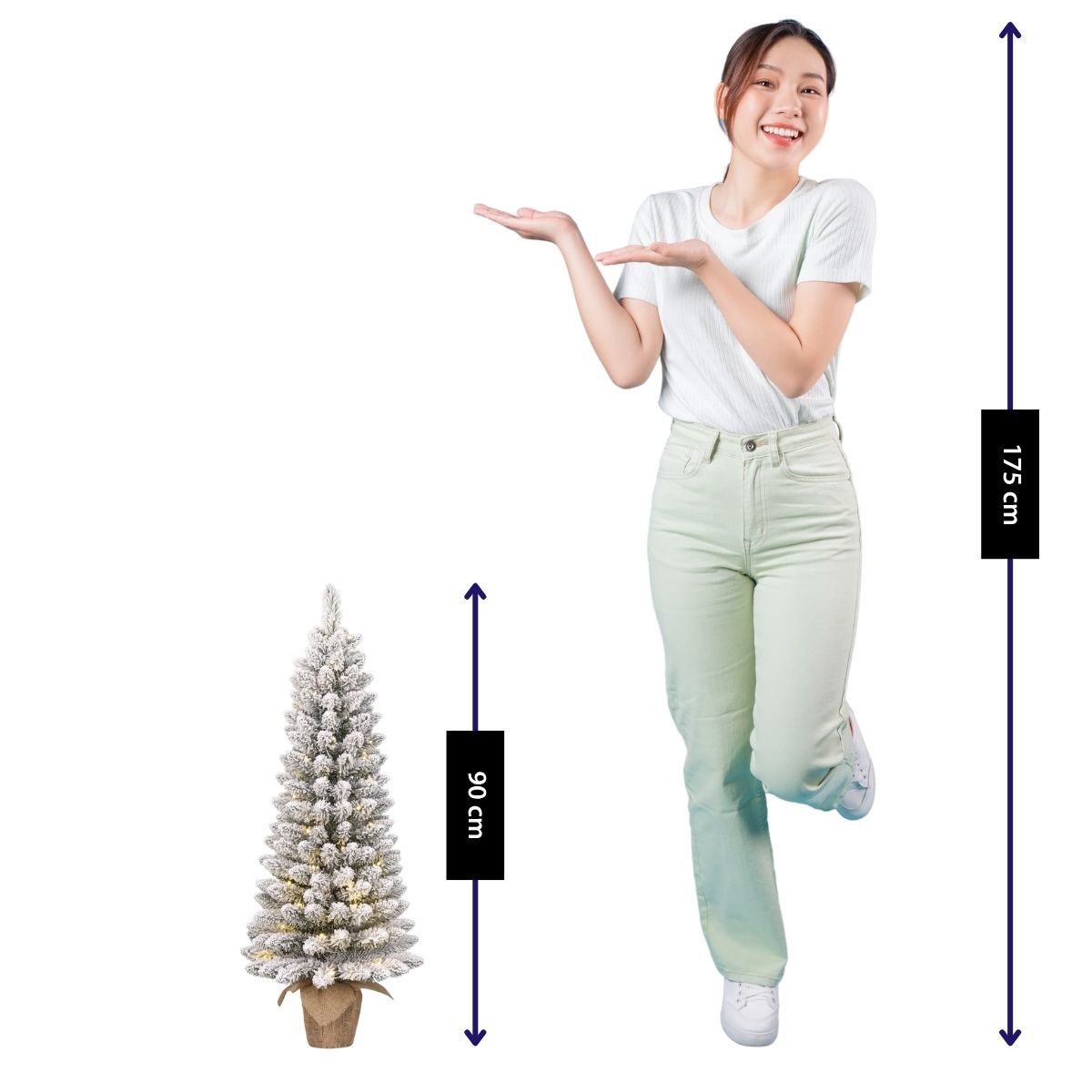 Gerlos besneeuwde kunstkerstboom, 90 cm