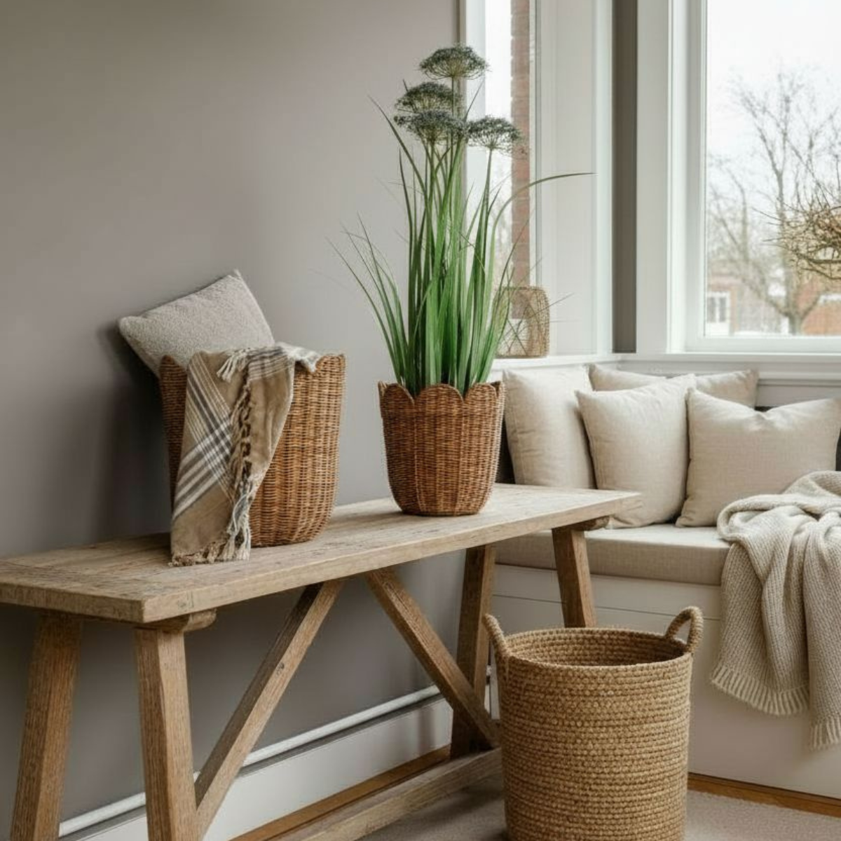 Engelwortel in groen en paars, met pot, 150 cm