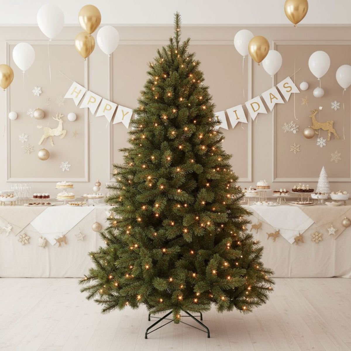 Bristlecone kunstkerstboom 155 cm, met 144 warm witte ledlampjes