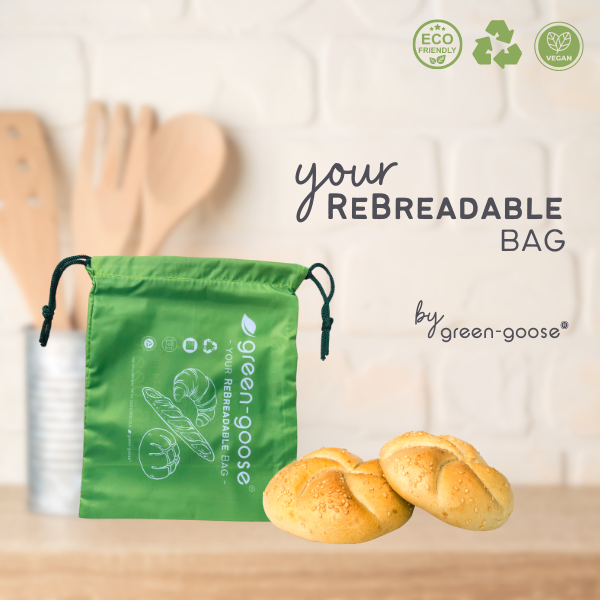 Herbruikbare broodzakjes van gerecycled PET, 2 stuks, 25 × 20 cm