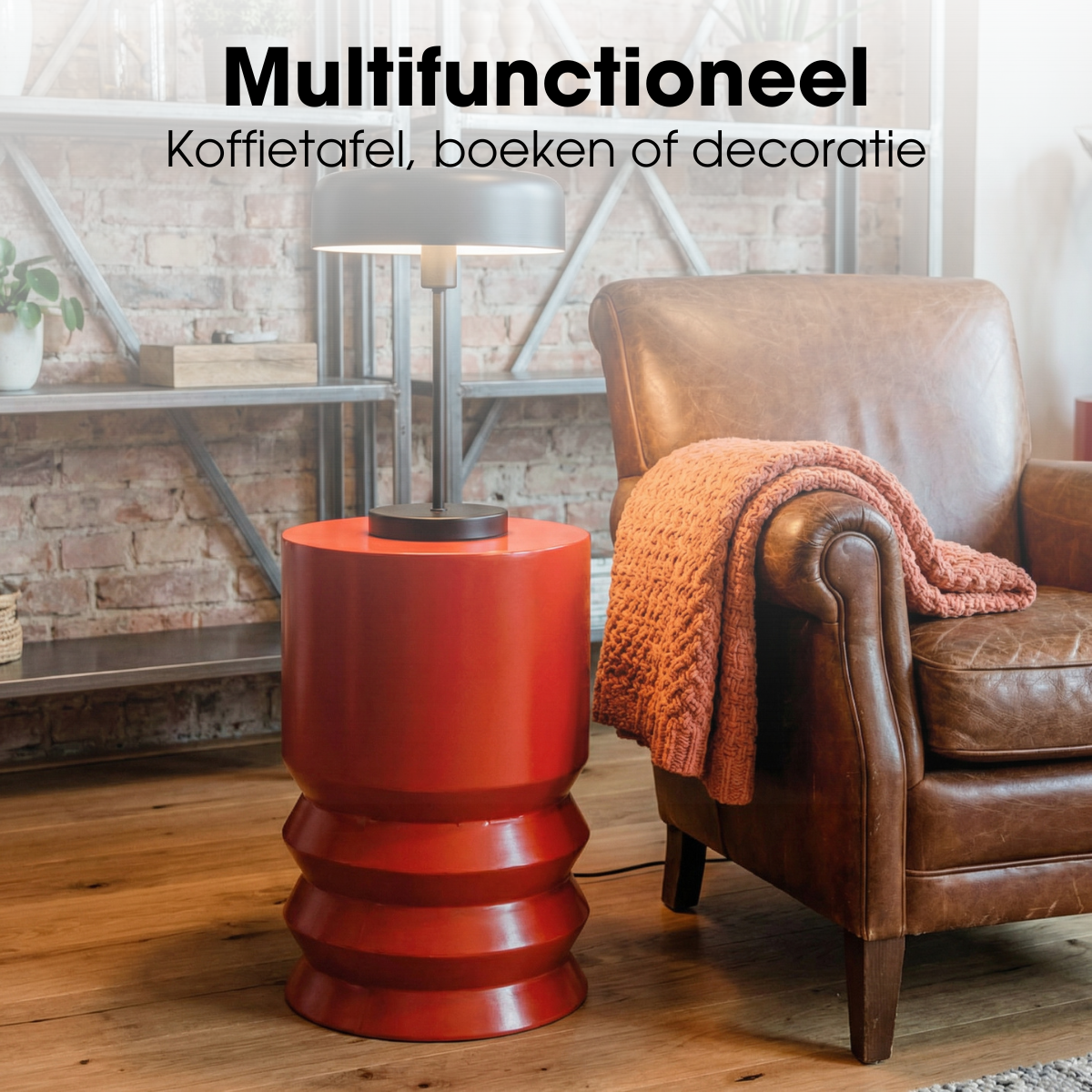 Mart bijzettafel rood, rond, 46 cm
