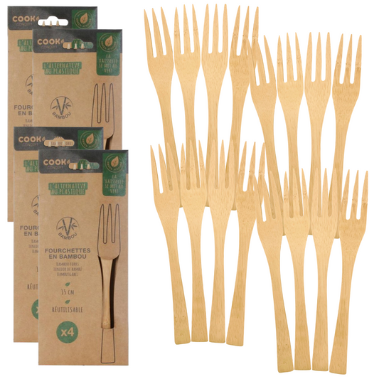 Bamboe vorken, set van 16 stuks, 15 cm
