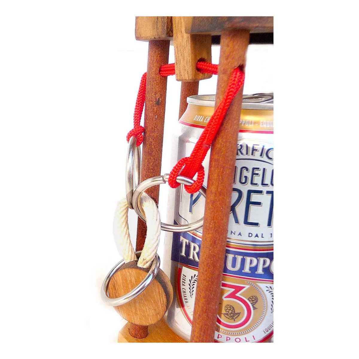 Houten breinbreker blikhouder, 17 cm